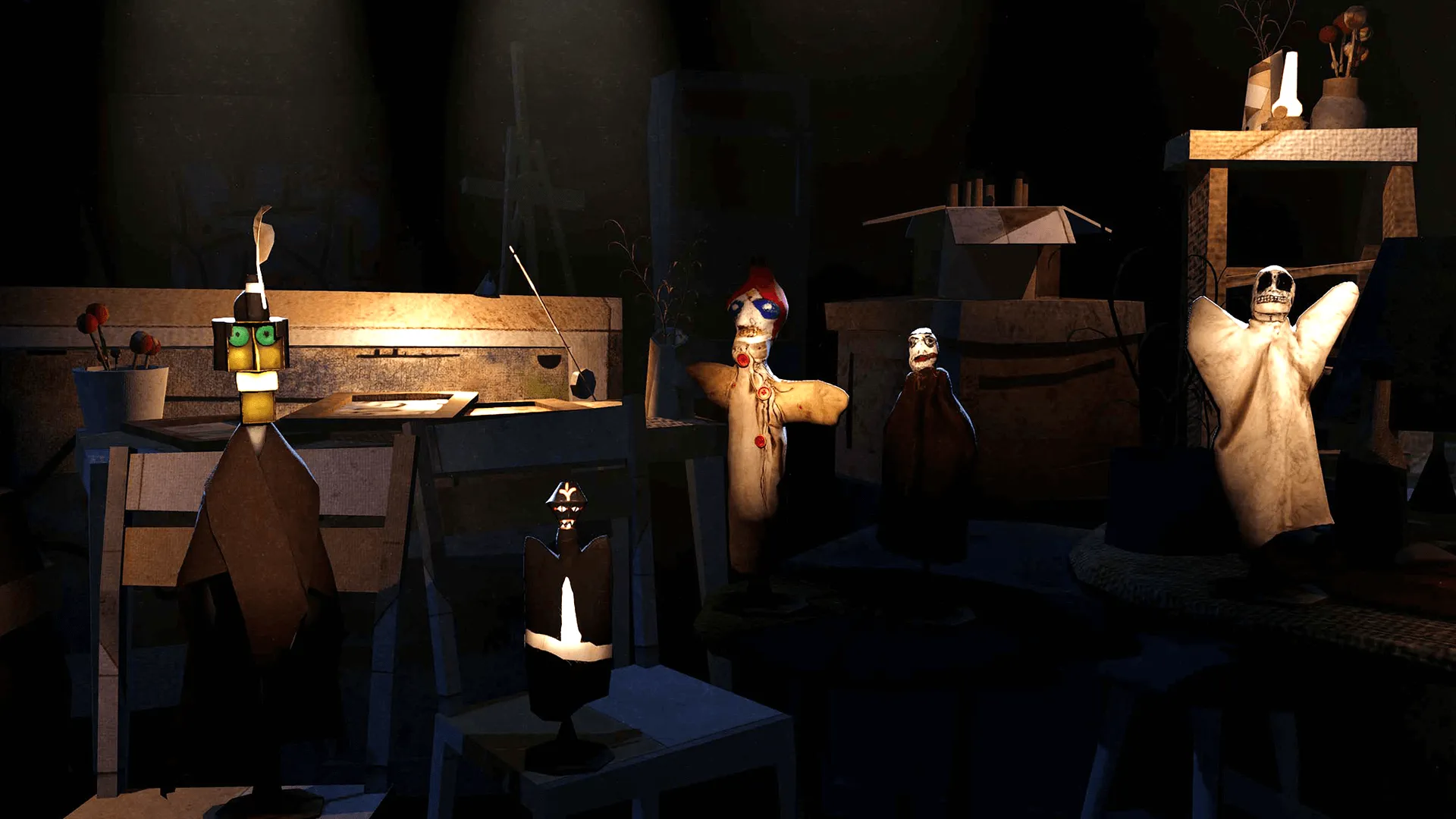 Images du film en réalité virtuelle "Marionnettes, Paul Klee", quatrième épisode de la série Hors-Cadre développée par le studio animation suisse DNA Studios 07