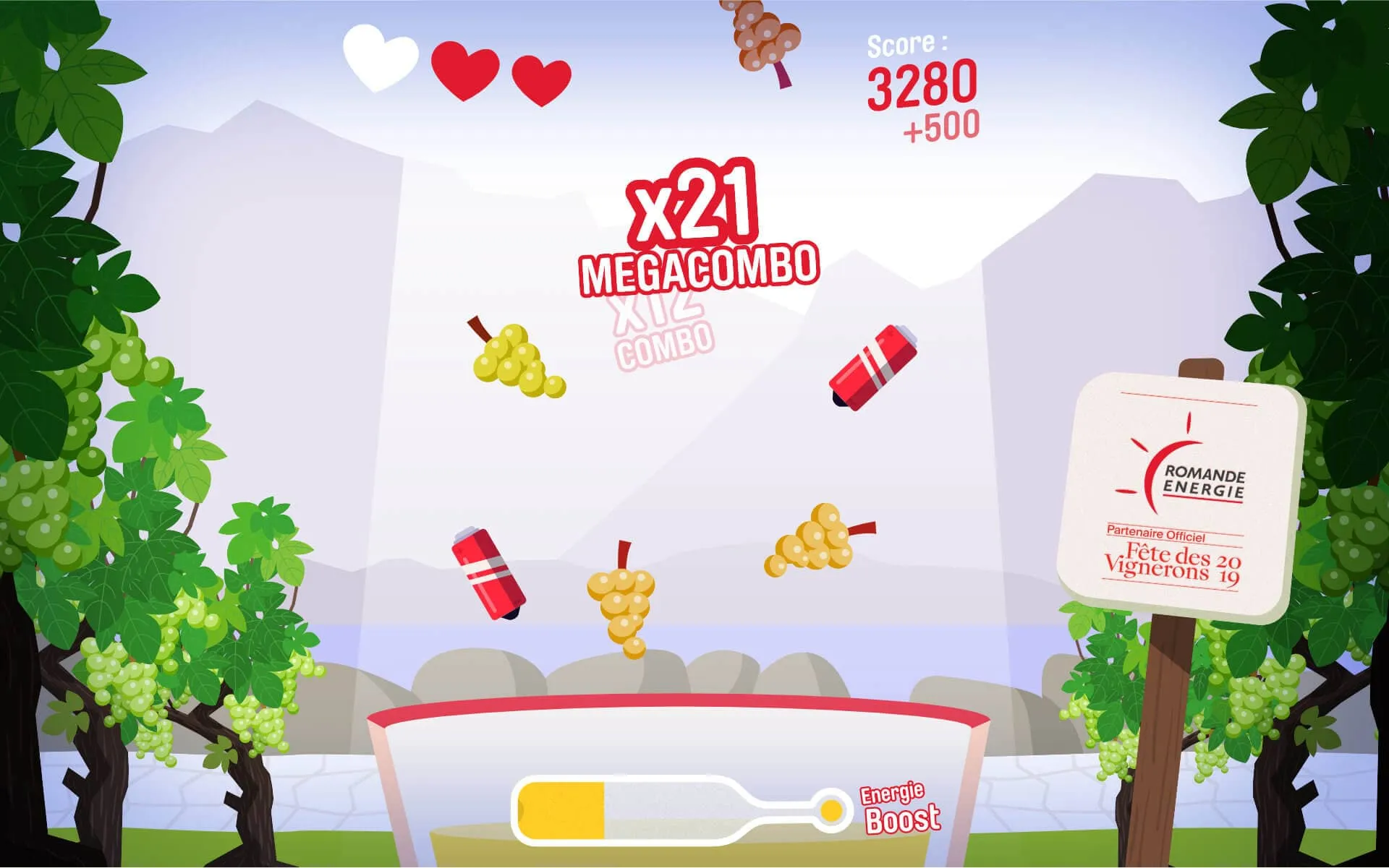 Image du jeu vidéo concours Energeek commandé par Romande Energie pour la Fête des Vignerons 2019