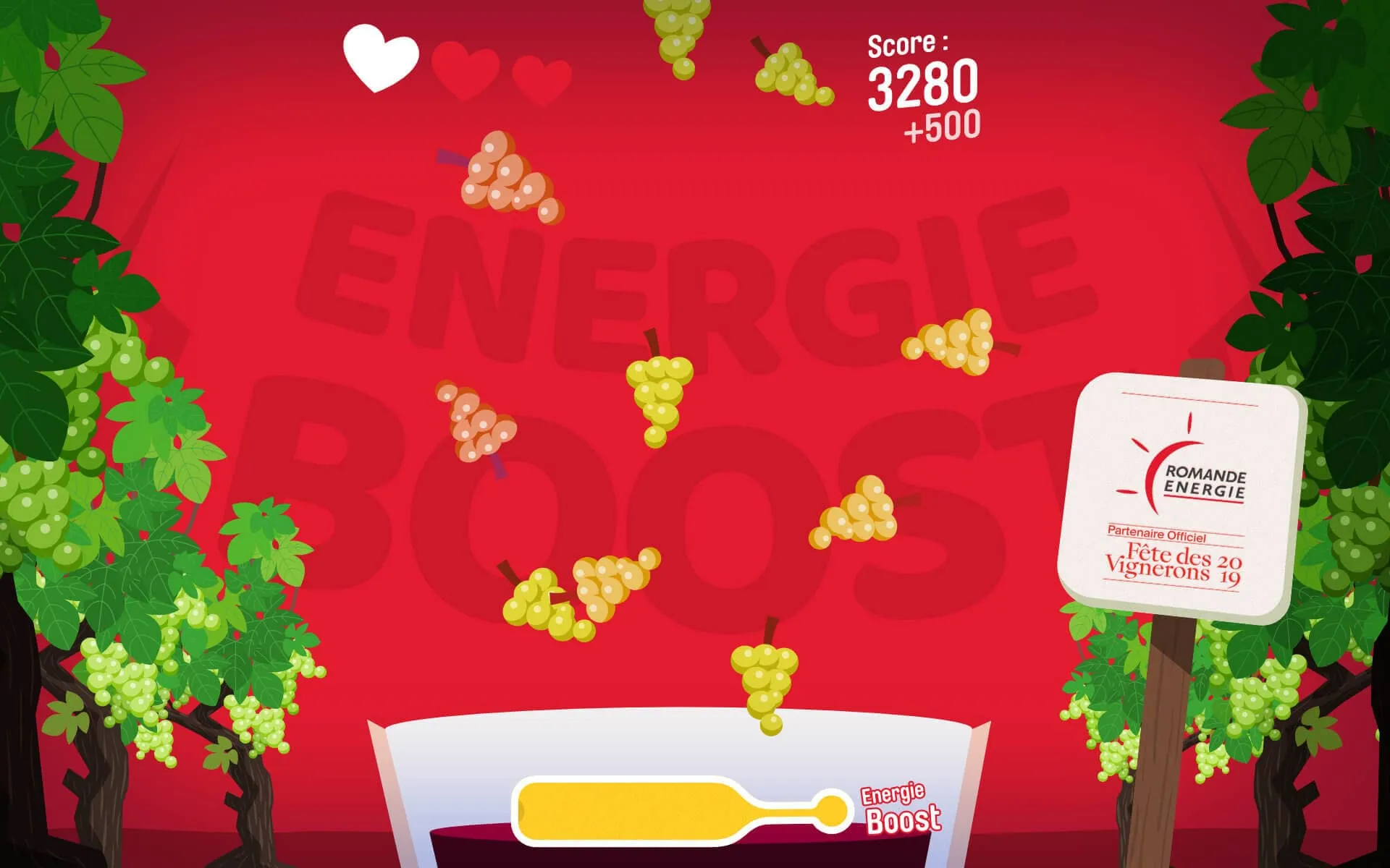 Image du jeu vidéo concours Energeek commandé par Romande Energie pour la Fête des Vignerons 2019