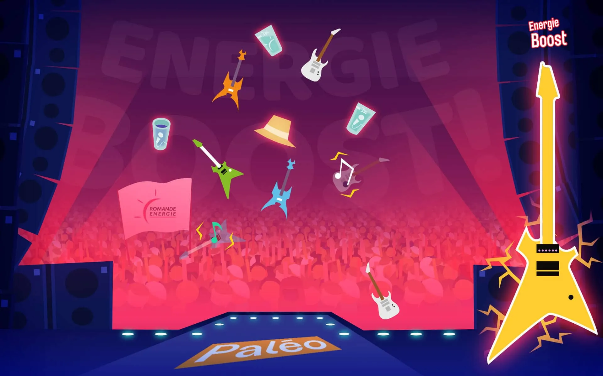 Image du jeu vidéo concours Energeek commandé par Romande Energie pour le Paléo Festival