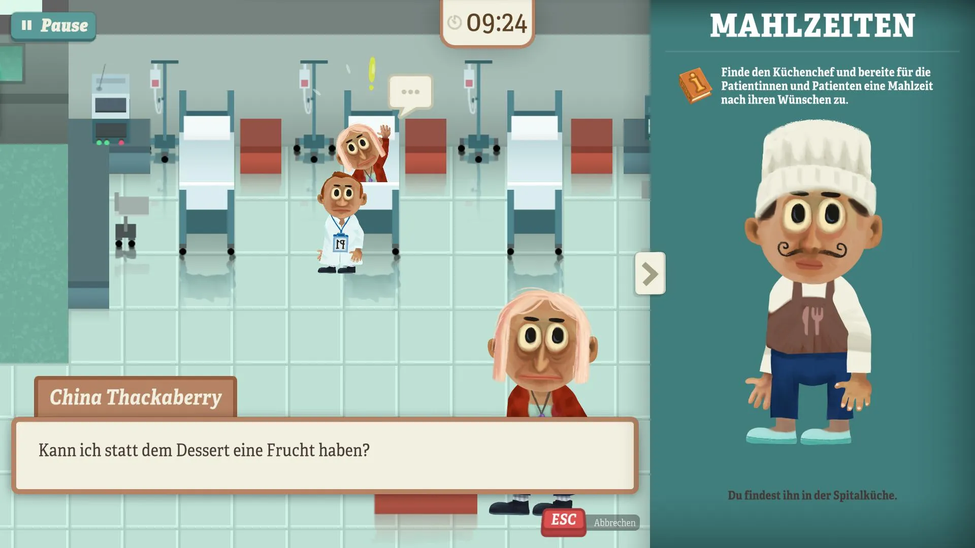 Images du jeu vidéo sérieux "Hals- und Beinbruch" réalisé par DNA Studios entreprise de jeu vidéo basée en Suisse Romande pour Hôpital Cantonal Fribourgeois 02