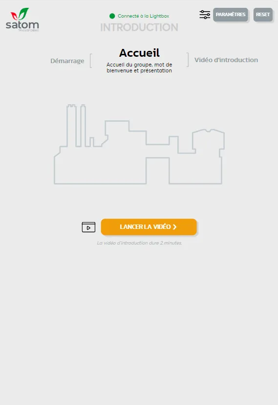 vue iPad de l'application pour guide développée par DNA Studios pour la visite guidée interactive Energiom