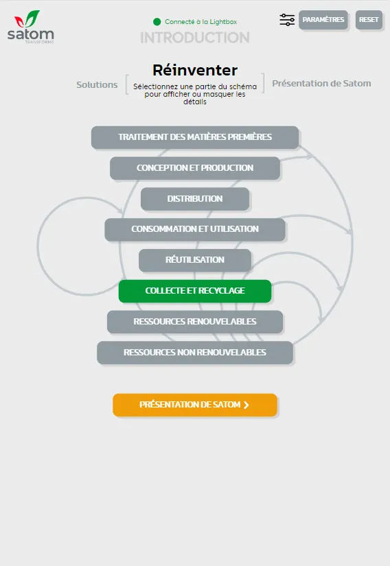 vue iPad de l'application pour guide développée par DNA Studios pour la visite guidée interactive Energiom