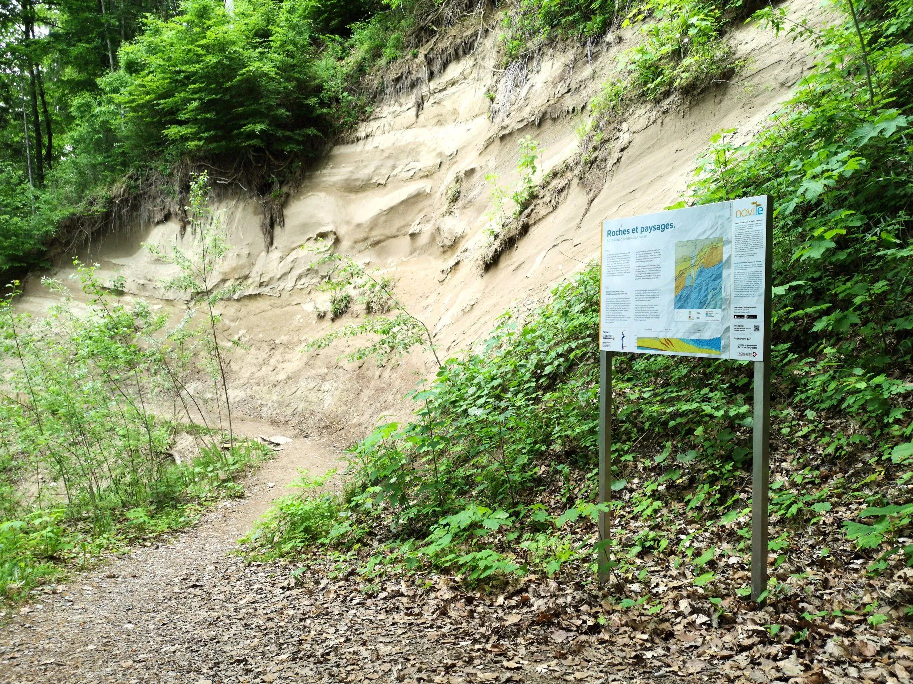 Images du sentier ludique et didactique Novilé et de son application avec contenus en réalité augmentée réalisés par entreprise fribourgeoise animation touristique DNA 06