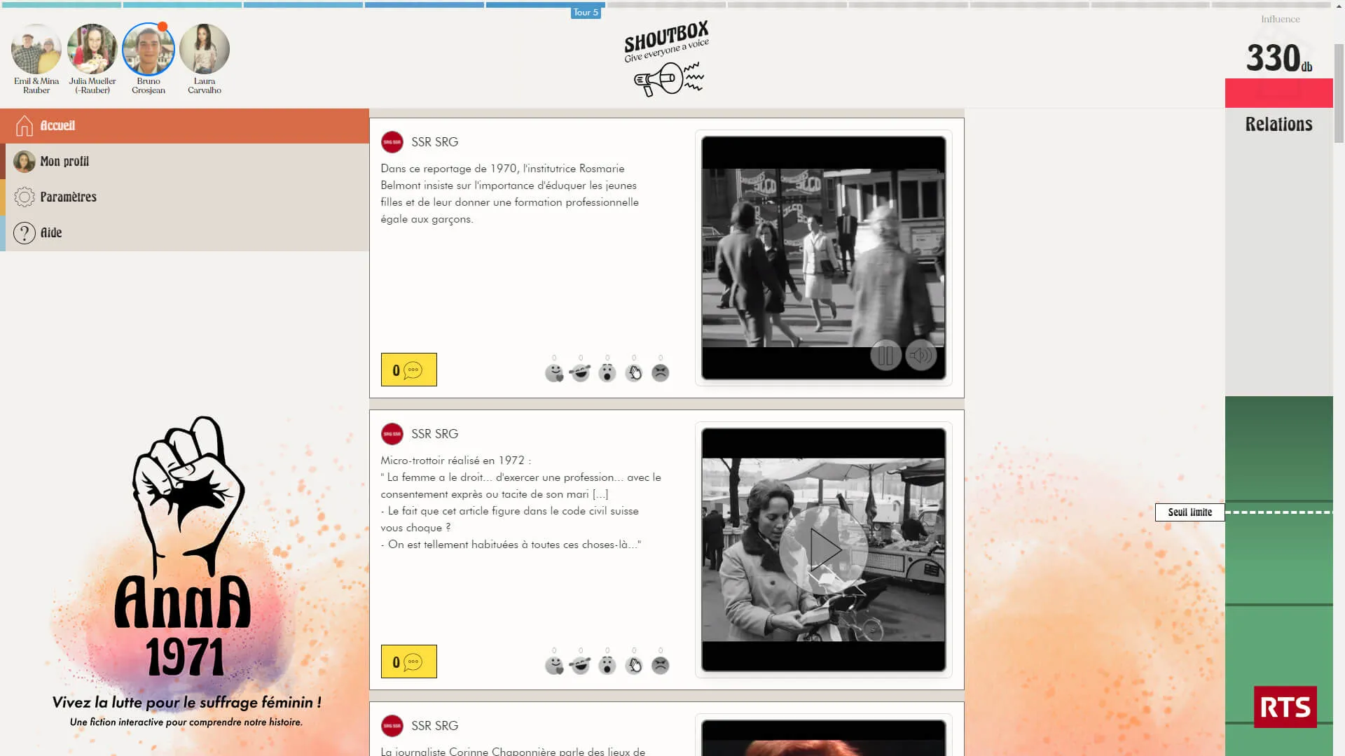 Images du jeu sérieux "Anna 1971" développé par le studio suisse de jeu vidéo DNA Studios 03