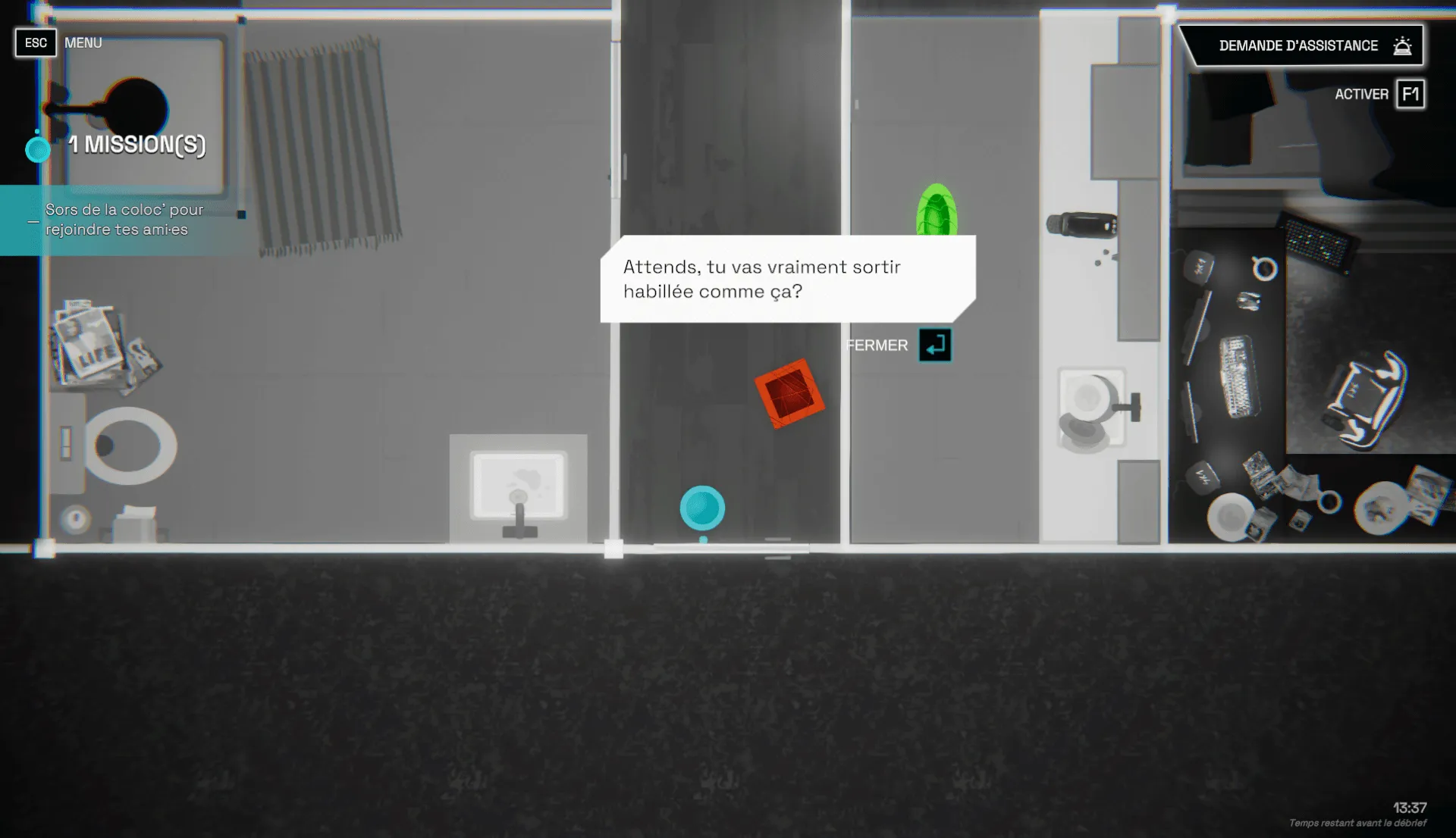 Images du jeu vidéo sérieux "ALTernatives" pour la sensibilisation et la prévention de la violence domestique en Suisse 01